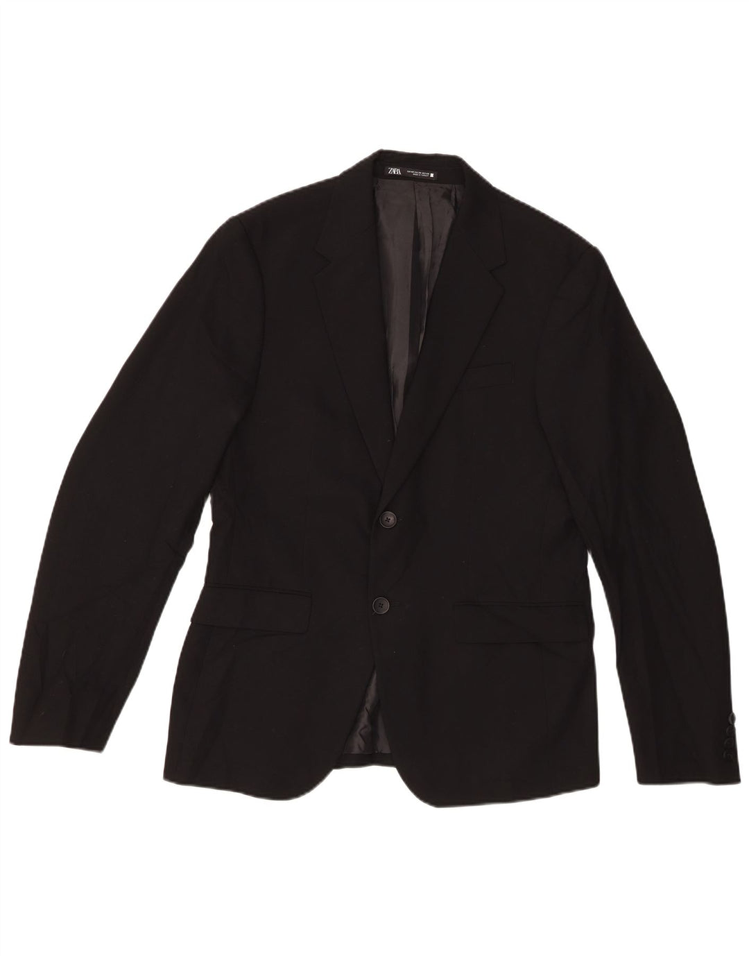 Giacca blazer a 2 bottoni da uomo Zara EU 48 viscosa nera media