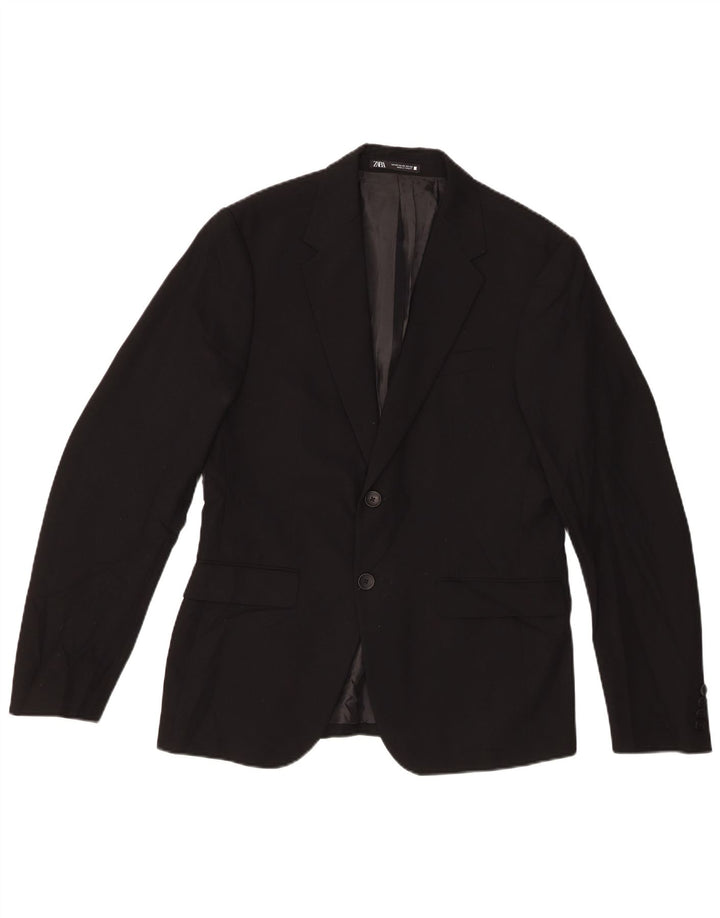 Giacca blazer a 2 bottoni da uomo Zara EU 48 viscosa nera media