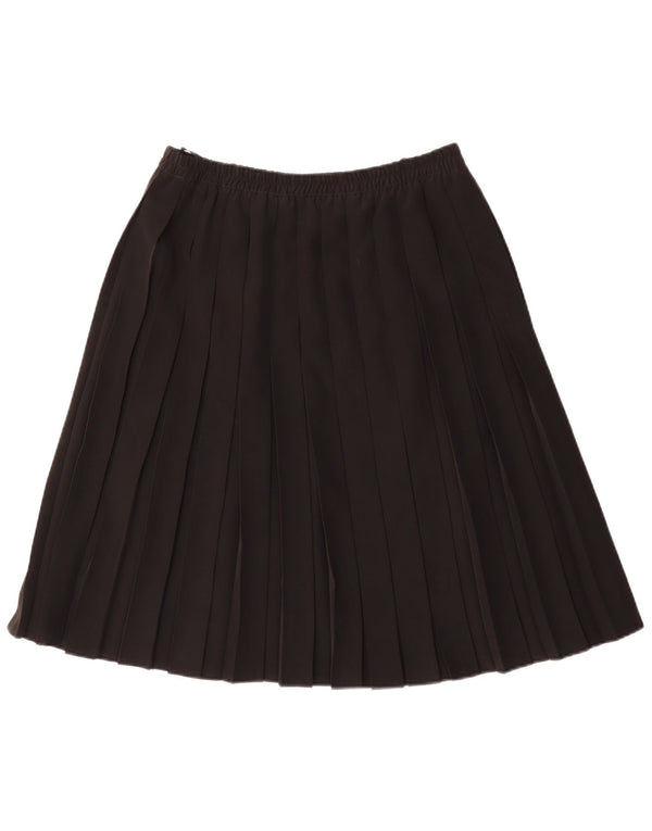 Gonna a pieghe vintage da donna EU 42 Large W34 poliestere nero