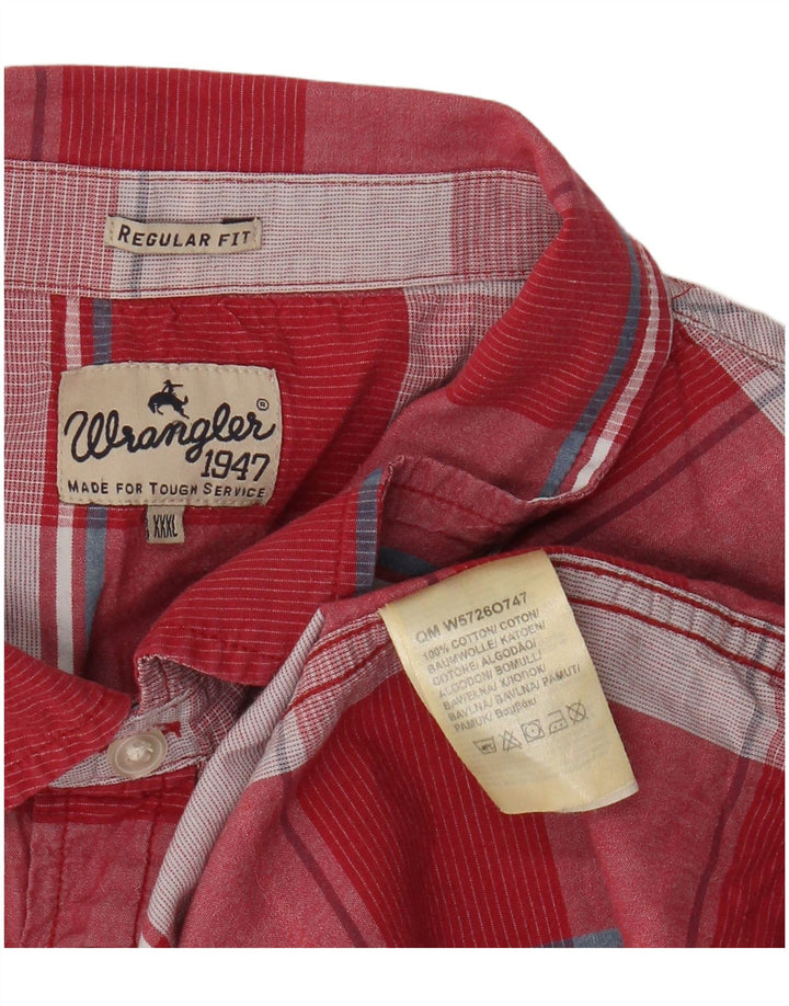 Camicia a maniche corte vestibilità regolare da uomo WRANGLER 3XL cotone a quadri rosa
