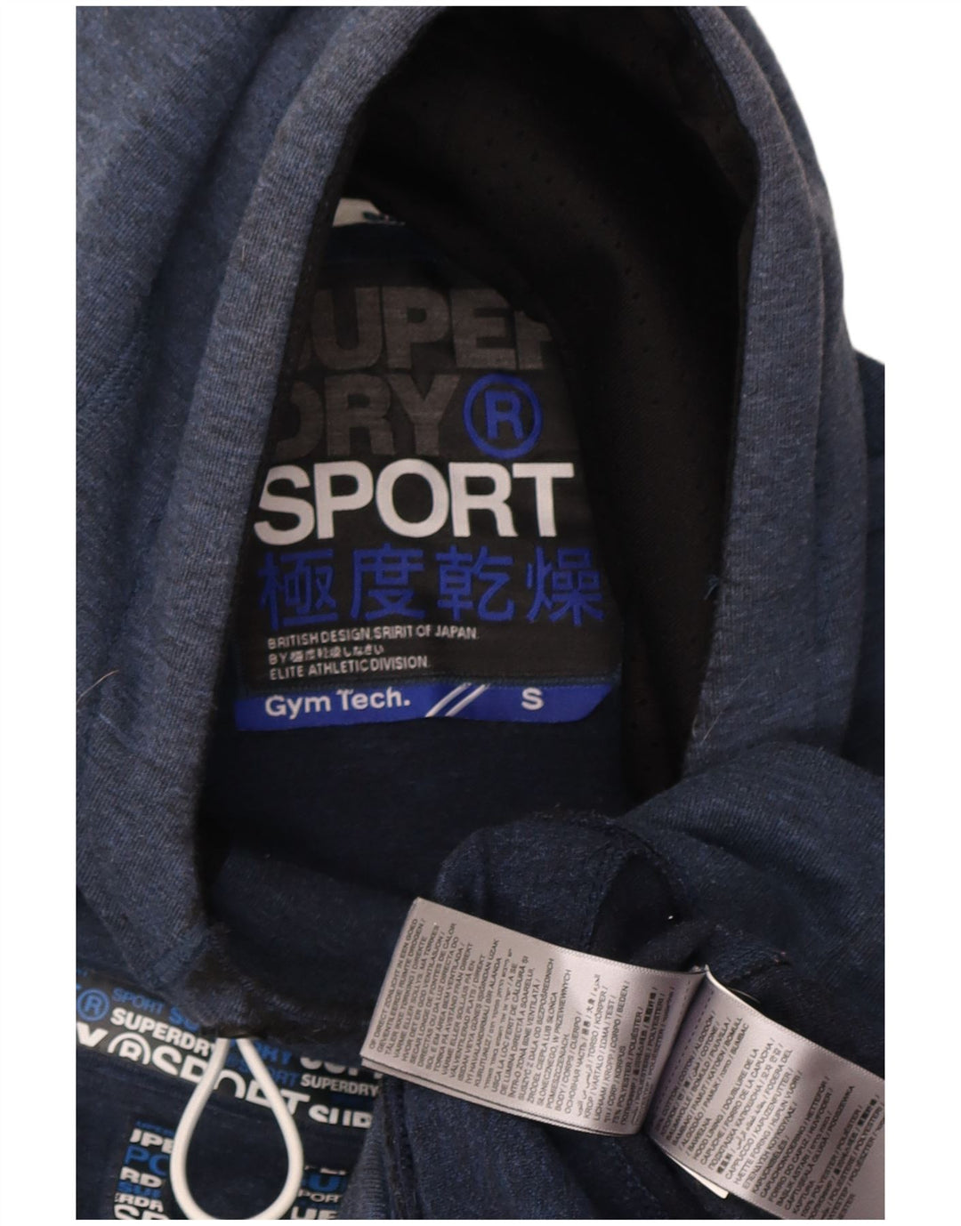 Felpa con cappuccio grafica da uomo Superdry Small in poliestere blu navy