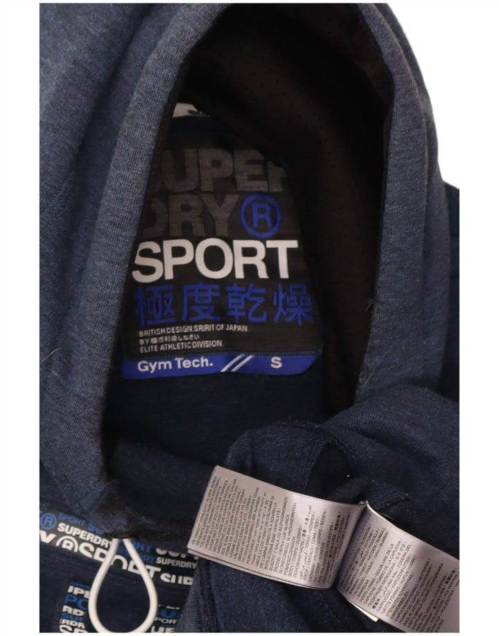 Felpa con cappuccio grafica da uomo Superdry Small in poliestere blu navy