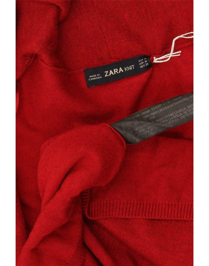Maglione cardigan da donna Zara UK 12 viscosa rossa media