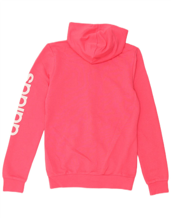 Felpa con cappuccio e zip grafica ADIDAS per ragazze 13-14 anni in cotone rosa