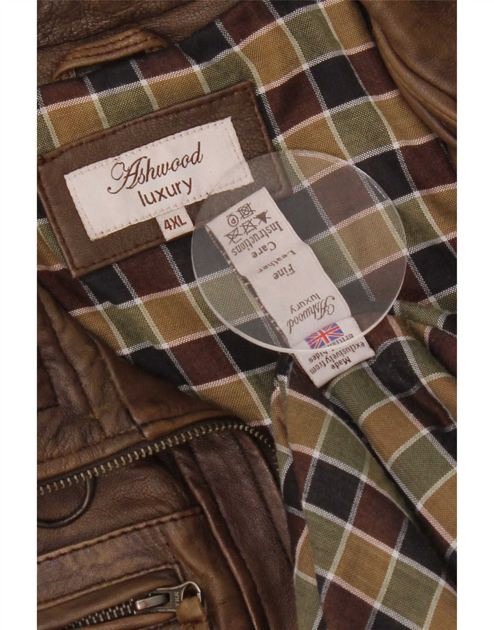 Giacca in pelle da uomo Ashwood UK 48 4XL Marrone