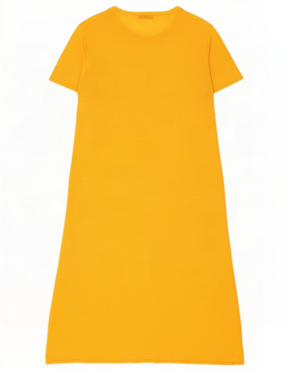 Abito maglione a maniche corte da donna Zara UK 16 Lino arancione grande
