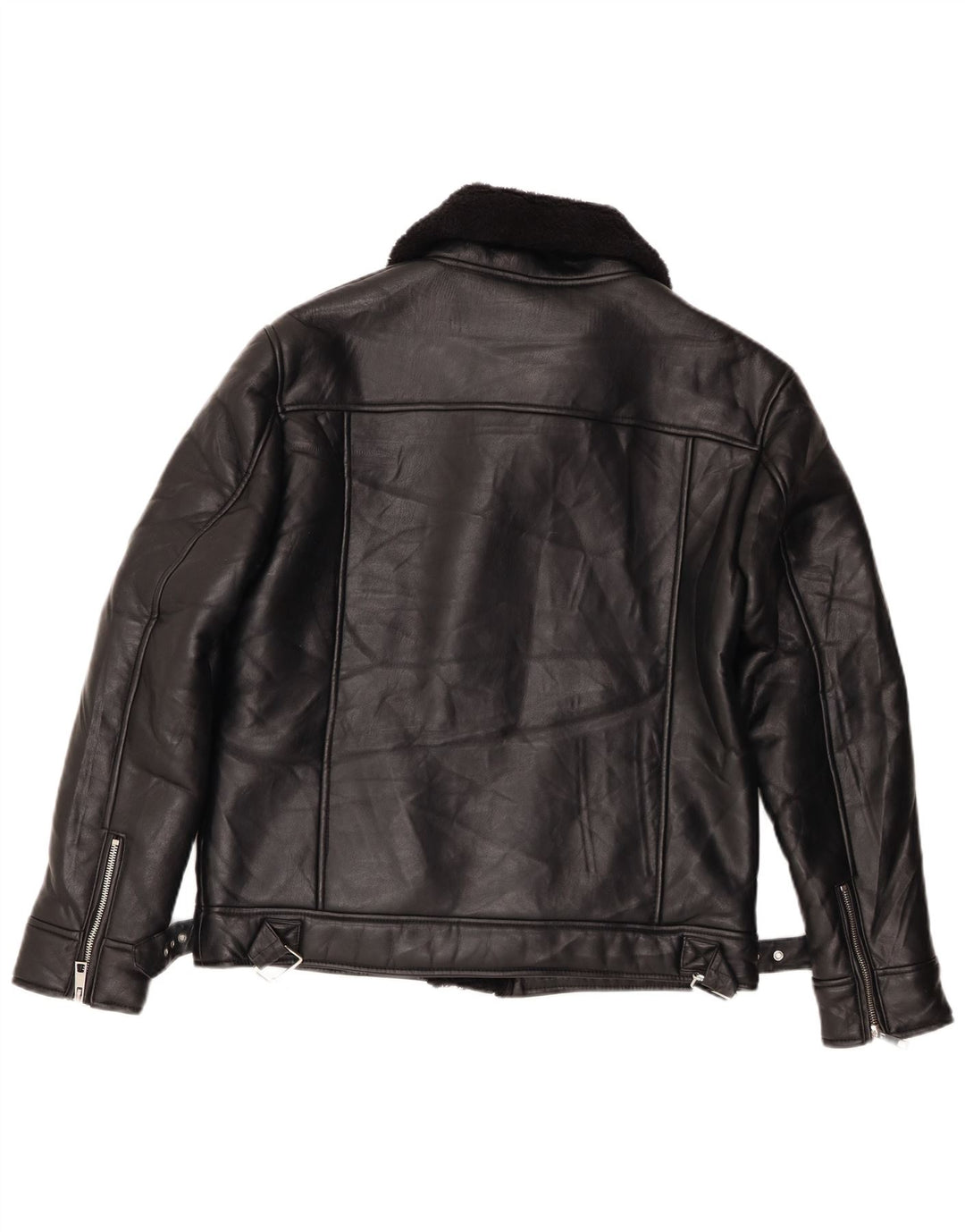 Giacca da motociclista Sherpa da donna Zara UK 14 poliestere nero medio