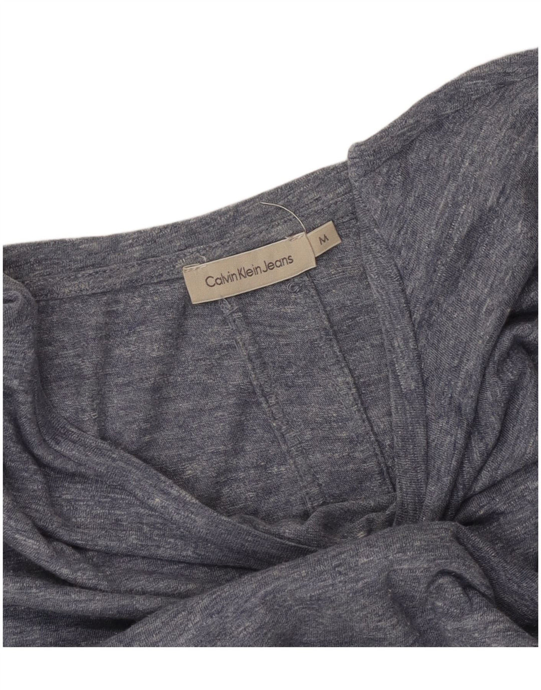 CALVIN KLEIN Womens Crop T-Shirt Top UK 14 Medium Blue Flecked