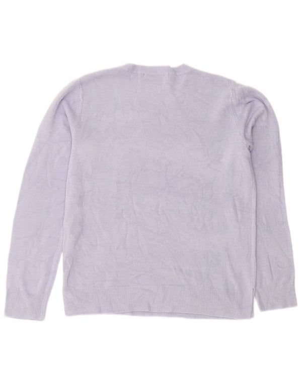 Maglione maglione girocollo da donna Marks & Spencer UK 12 Acrilico blu medio