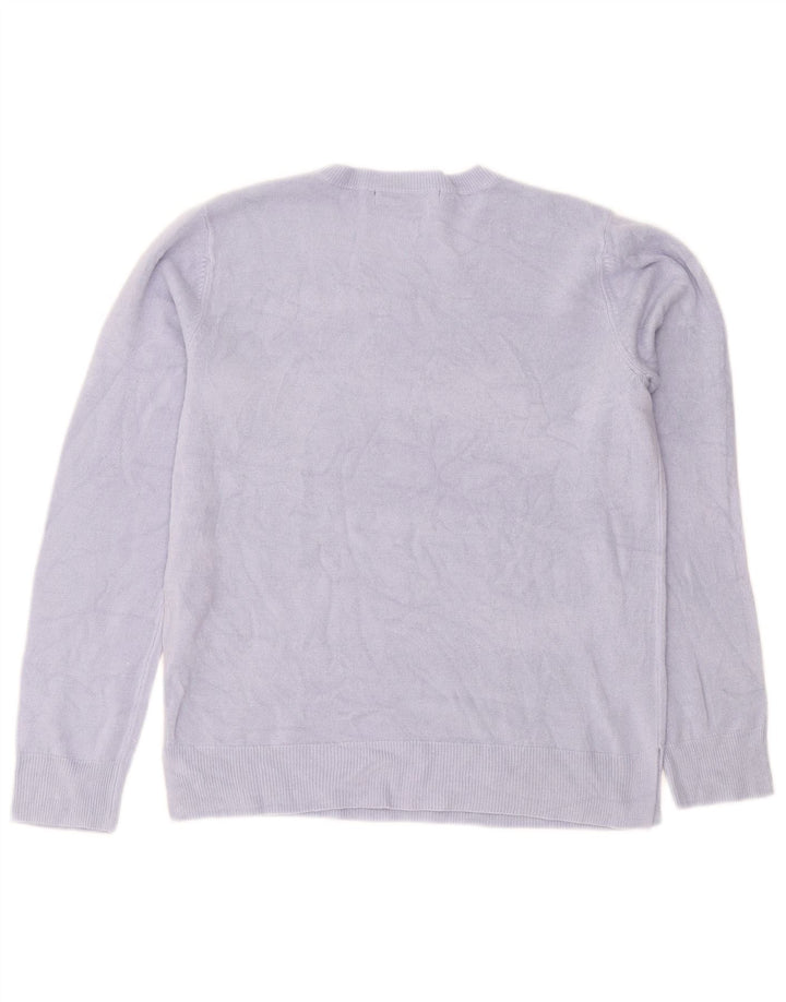 Maglione maglione girocollo da donna Marks & Spencer UK 12 Acrilico blu medio