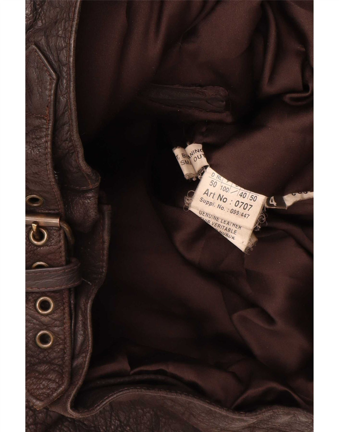 Giacca in pelle vintage da uomo IT 50 grande marrone