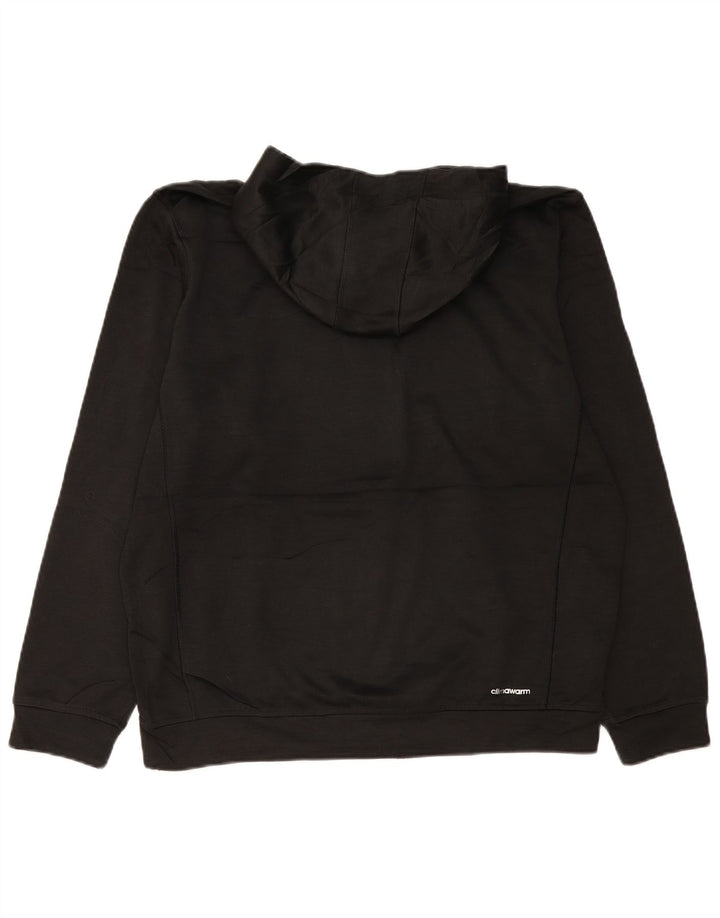 Felpa con cappuccio Adidas Climawarm da uomo grande in poliestere nero