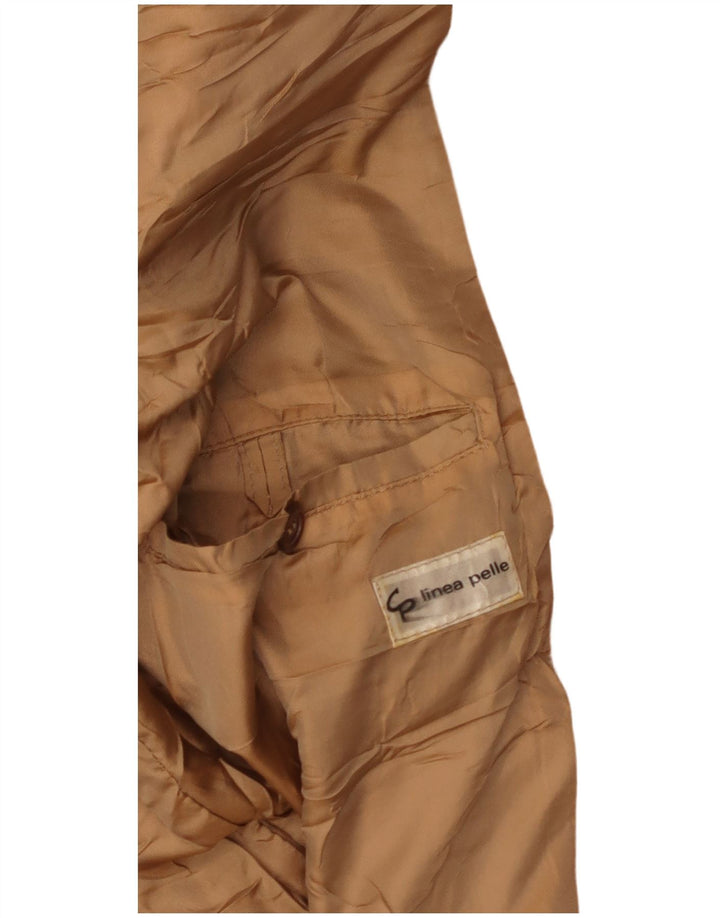 Giacca in pelle vintage da uomo UK 38 Pelle beige media