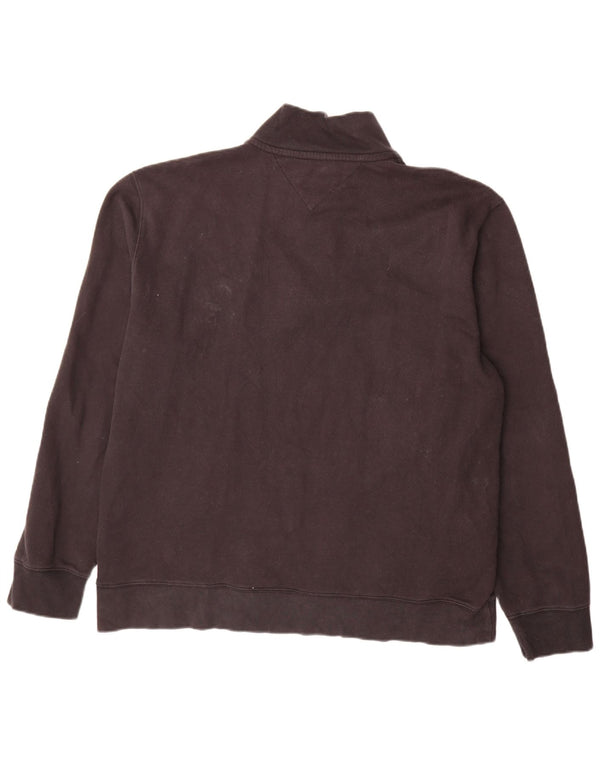 Felpa da uomo Tommy Hilfiger con zip collo maglione XL cotone nero