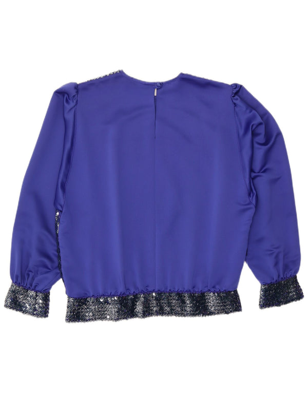 Top camicetta a maniche lunghe da donna ARA EU 44 XL poliestere blu