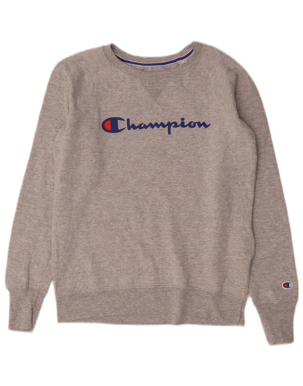 Champion Mens Graphic Sweatshirt Jumper Small Grey Cotton