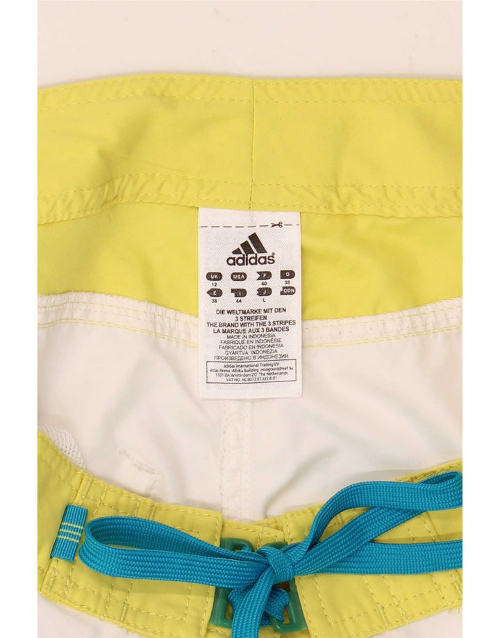 Pantaloncini da bagno da donna Adidas UK 12 Medium White Colourblock in poliestere