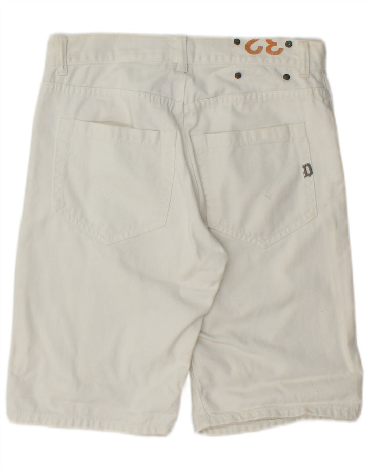 Pantaloncini di jeans vintage da uomo W32 in cotone bianco sporco medio