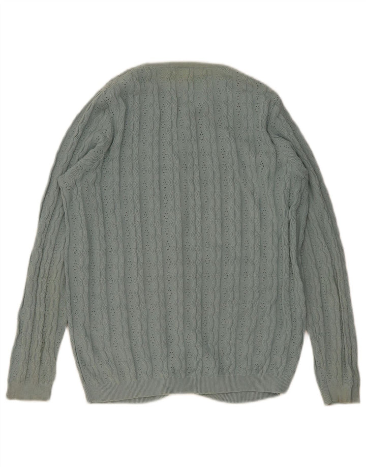 Maglione cardigan da donna Marks & Spencer UK 8 piccolo cotone verde