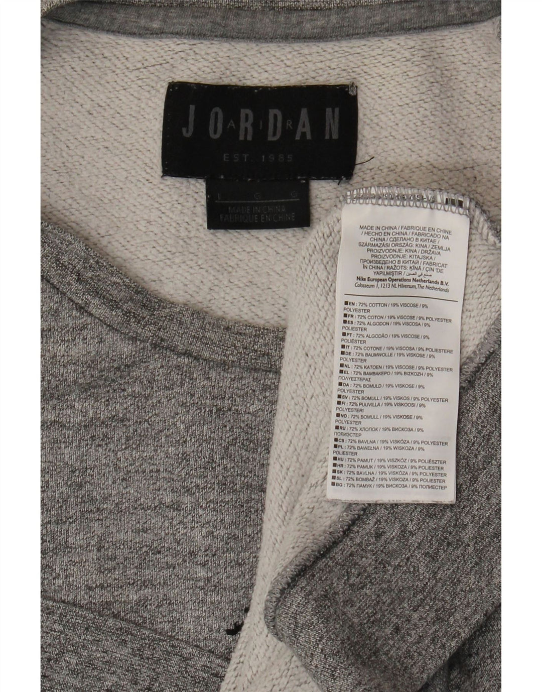 JORDAN Felpa con grafica da uomo Maglione grande in cotone grigio