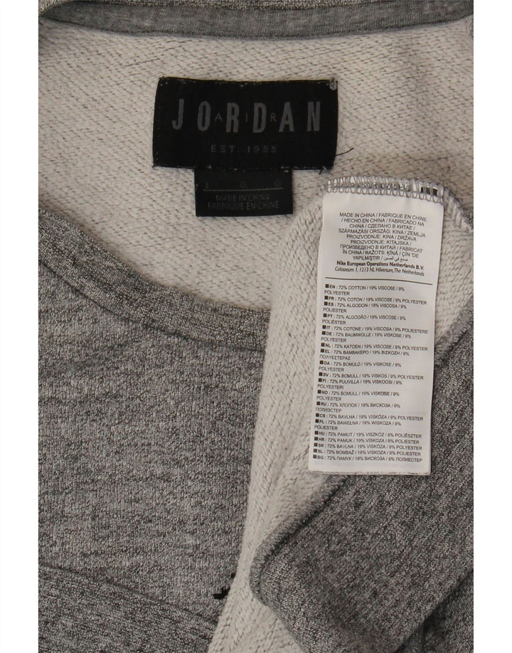JORDAN Felpa con grafica da uomo Maglione grande in cotone grigio