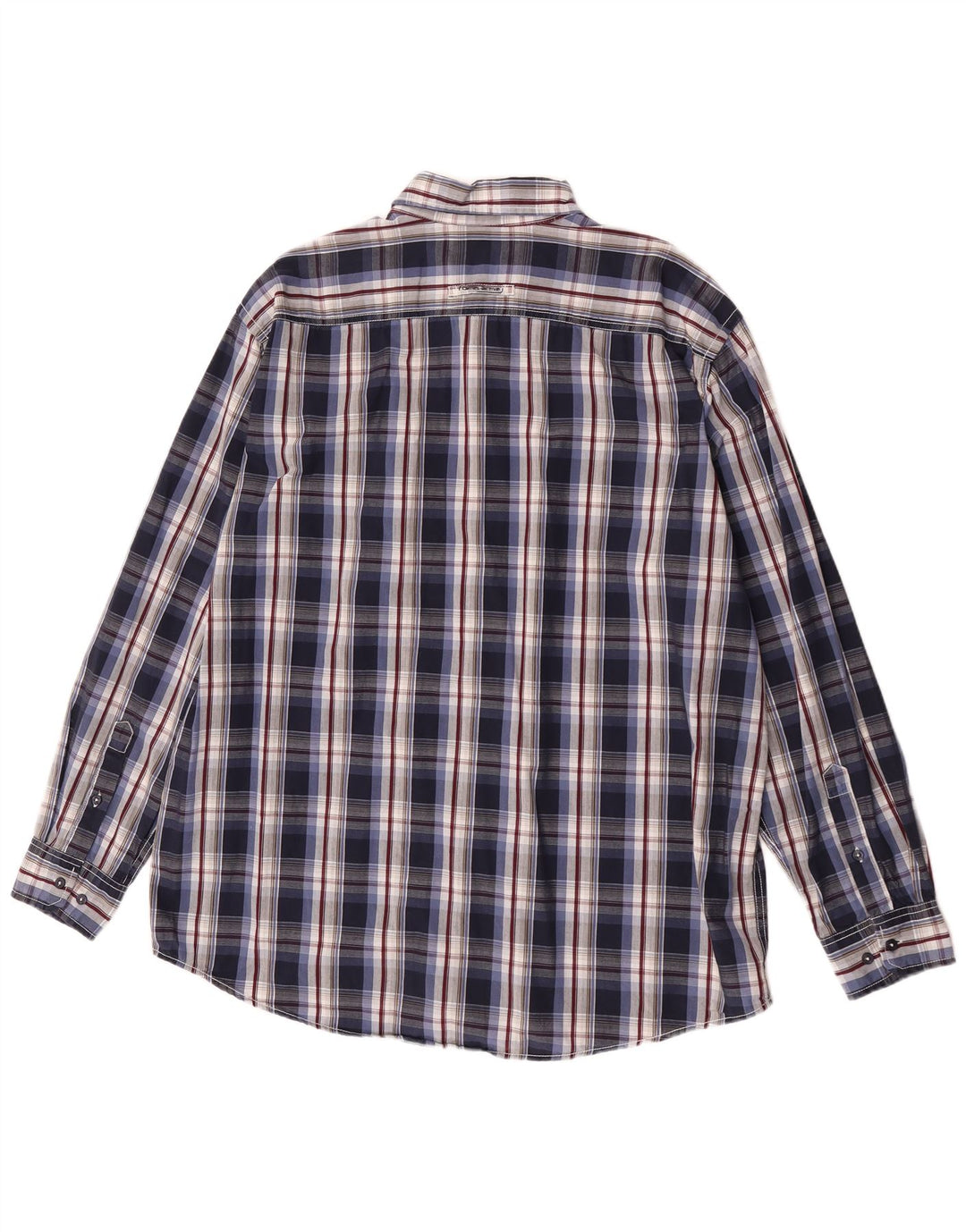 Camicia da uomo Camel Active XL in cotone scozzese blu navy