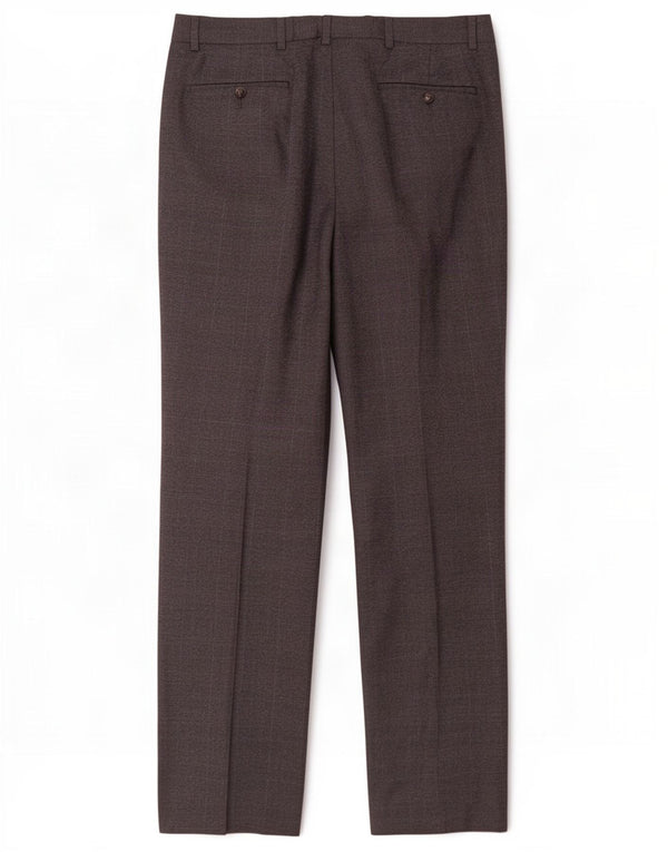 Pantaloni da abito regolari da uomo Marks & Spencer W36 L33 lana pied de poule grigia