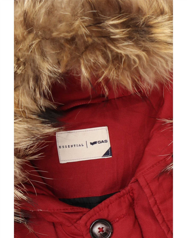 Giacca parka da uomo con cappuccio Gas UK 40 grande bordeaux