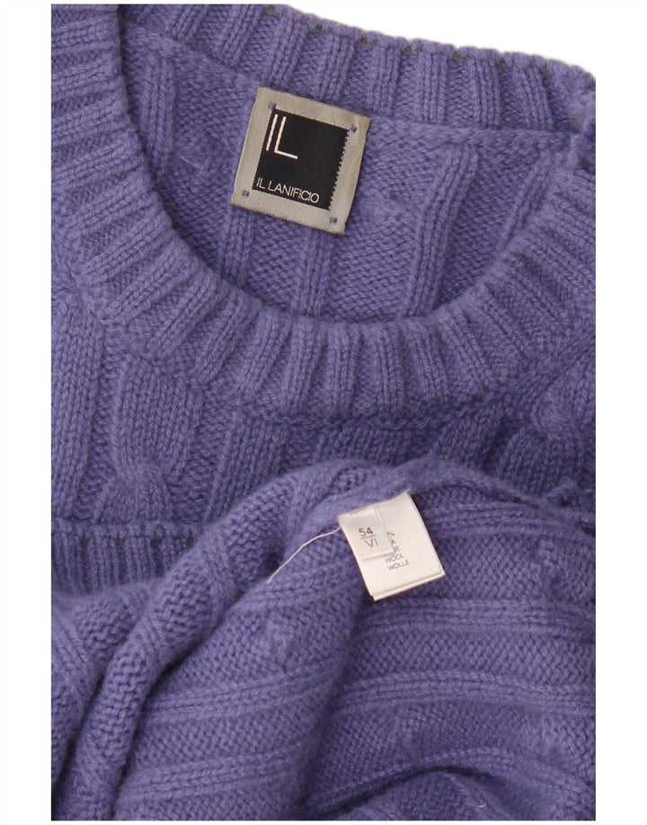 IL Lanificio Maglia Maglia Uomo Girocollo IT 54 XL Viola Lana