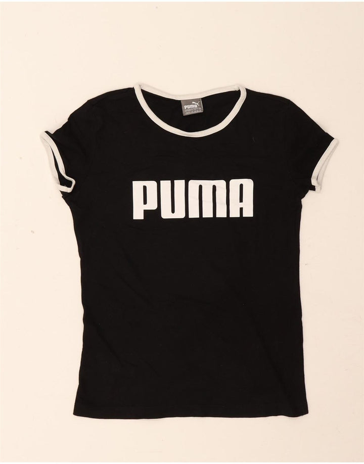 T-shirt grafica da donna Puma UK 8 Small Black Modal