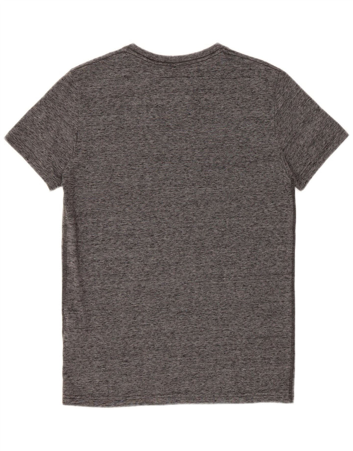 T-shirt grafica da uomo SUPERDRY Top in cotone chiazzato grigio piccolo