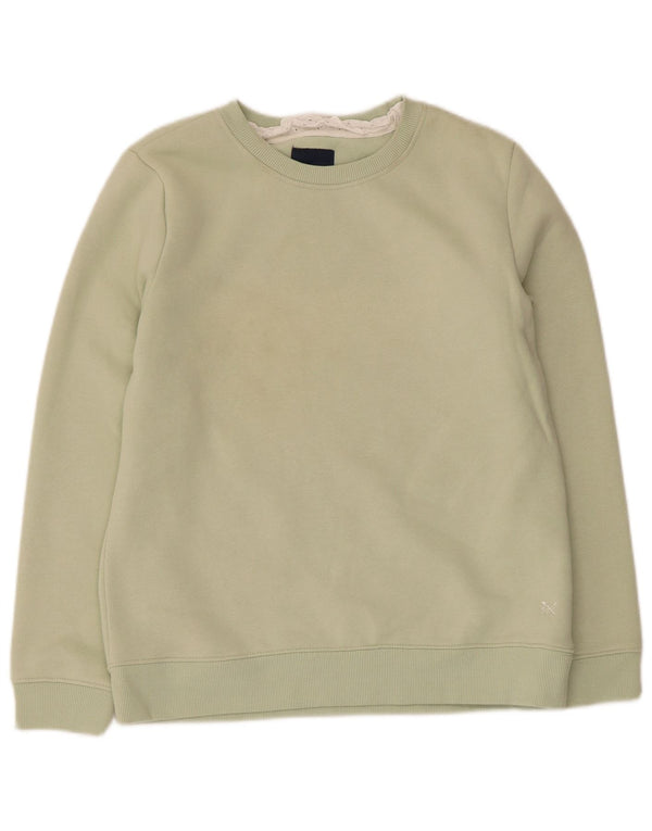 Crew Clothing Felpa da donna Maglione UK 10 Piccolo cotone verde