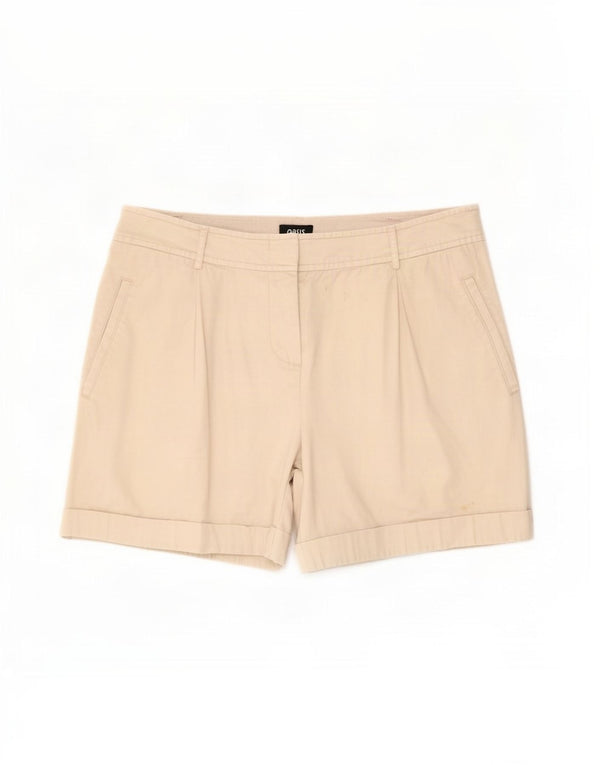 Pantaloncini chino da donna Oasis UK 12 medi W30 cotone beige