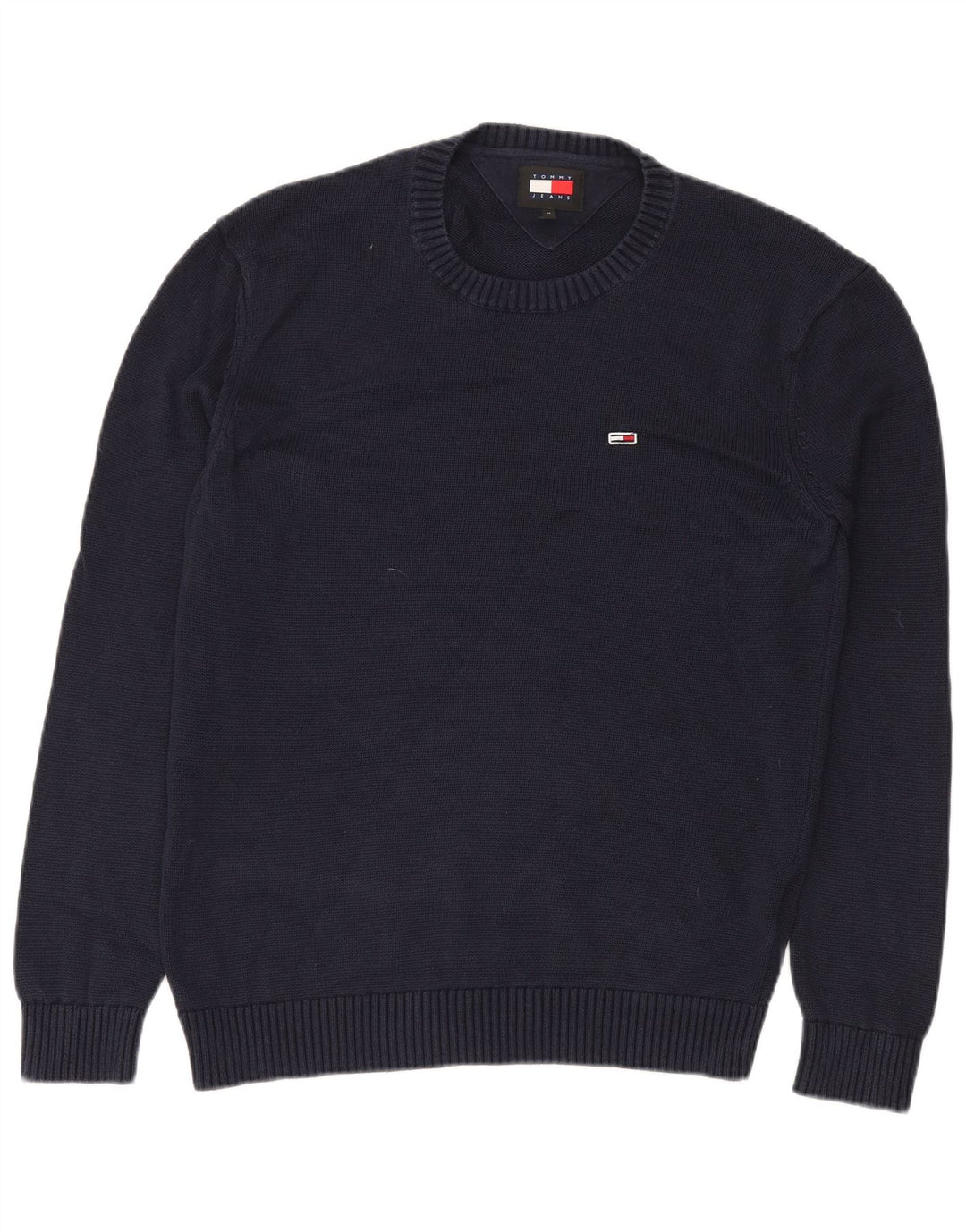 TOMMY HILFIGER Maglione maglione girocollo da uomo cotone medio blu navy