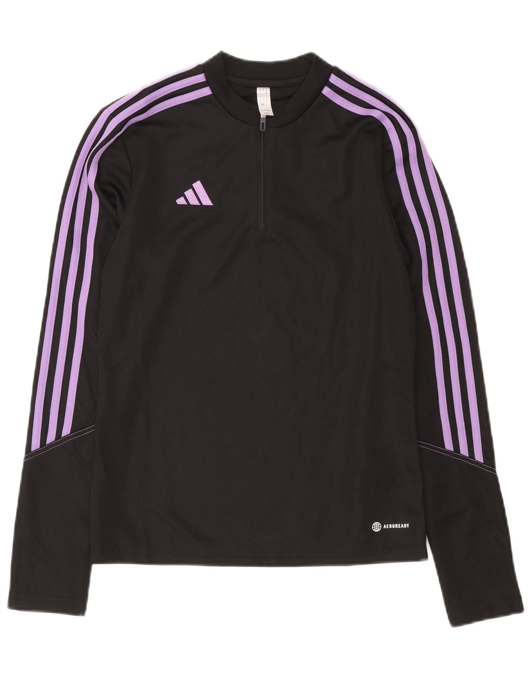 Top della tuta da ginnastica Adidas Aeroready con zip e collo da donna UK 8/10 Small Nera