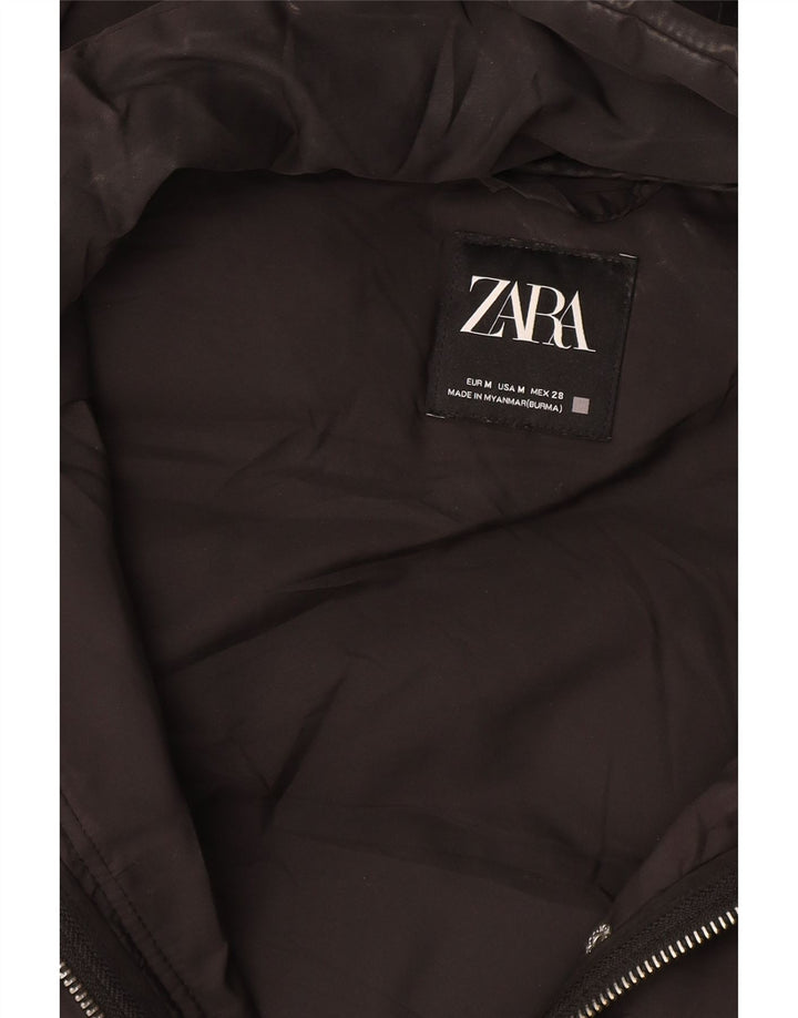 Gilet imbottito con cappuccio da donna Zara UK 14 medio nero