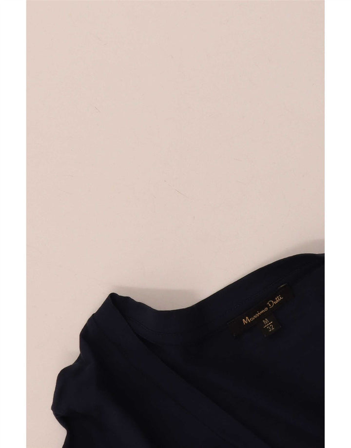 Massimo Dutti Camicetta da donna con maniche a 3/4 Top UK 12 Medio Blu Navy