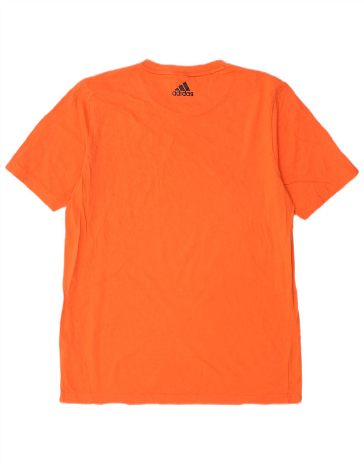 T-shirt grafica da uomo Adidas Top Small in cotone arancione