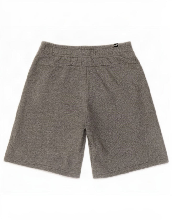 Pantaloncini sportivi grafici da uomo Puma in cotone grigio medio