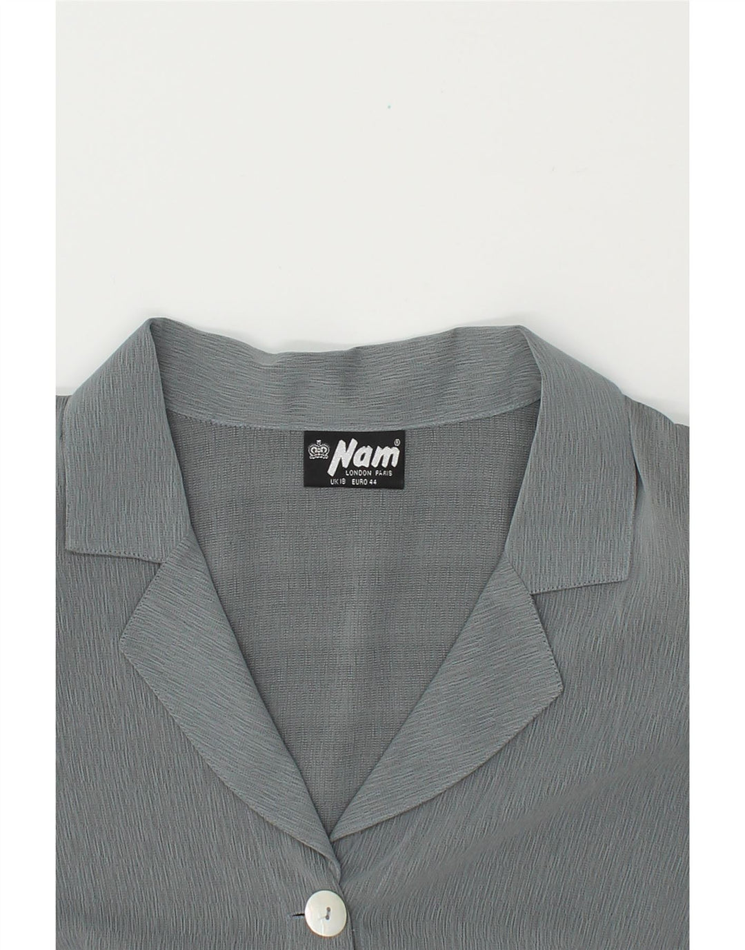 VINTAGE Womens 3 Button Blazer Jacket UK 18 XL Grey Polyester Vintage Vintage and Second-Hand Vintage from Messina Hembry 