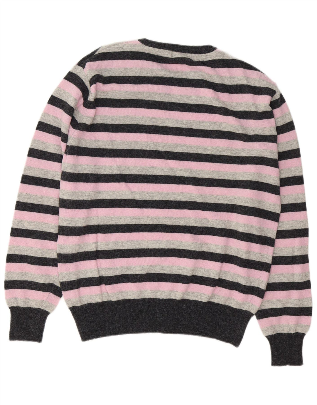 Maglione Kappa da uomo girocollo in lana d'agnello a righe rosa medio