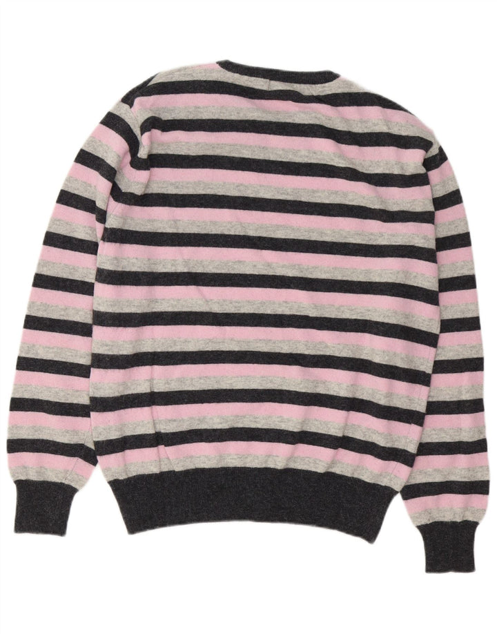 Maglione Kappa da uomo girocollo in lana d'agnello a righe rosa medio
