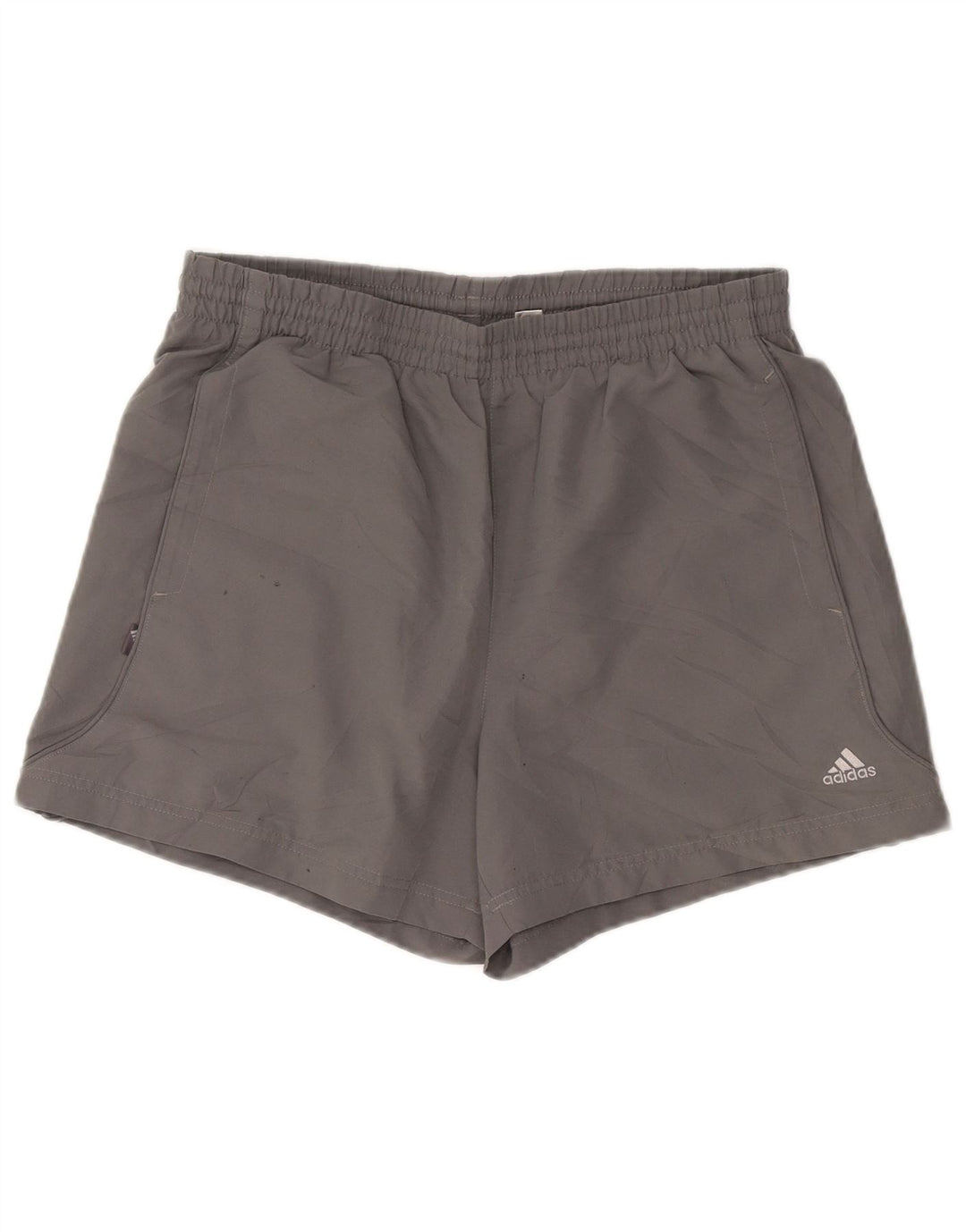 Pantaloncini sportivi Adidas da uomo in poliestere grigio medio