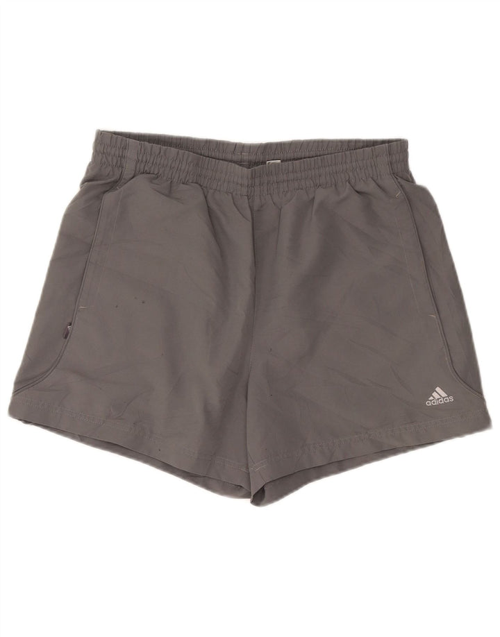 Pantaloncini sportivi Adidas da uomo in poliestere grigio medio