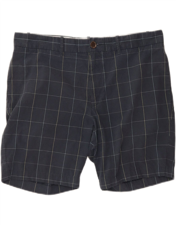 PENGUIN Mens Chino Shorts W36 Large Navy Blue Check Cotton Vintage Penguin and Second-Hand Penguin from Messina Hembry 