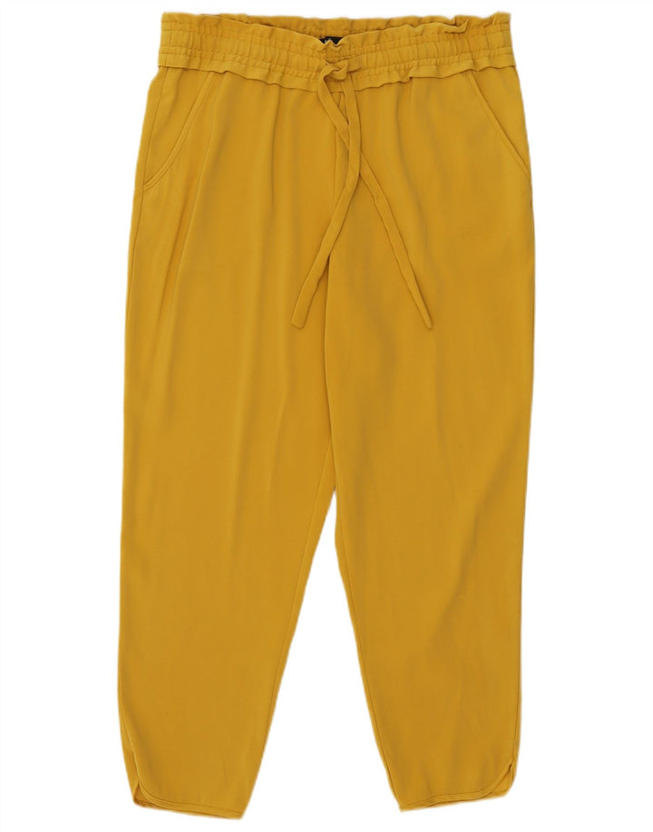 Pantaloni casual affusolati da donna Zara grandi W30 L26 poliestere giallo