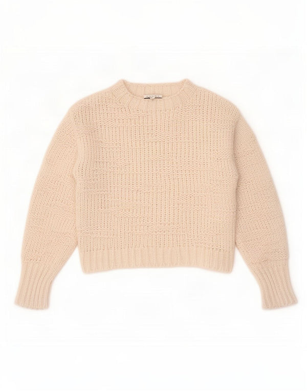 Topshop Maglione da donna corto con scollo a barca oversize UK 6 XS bianco sporco