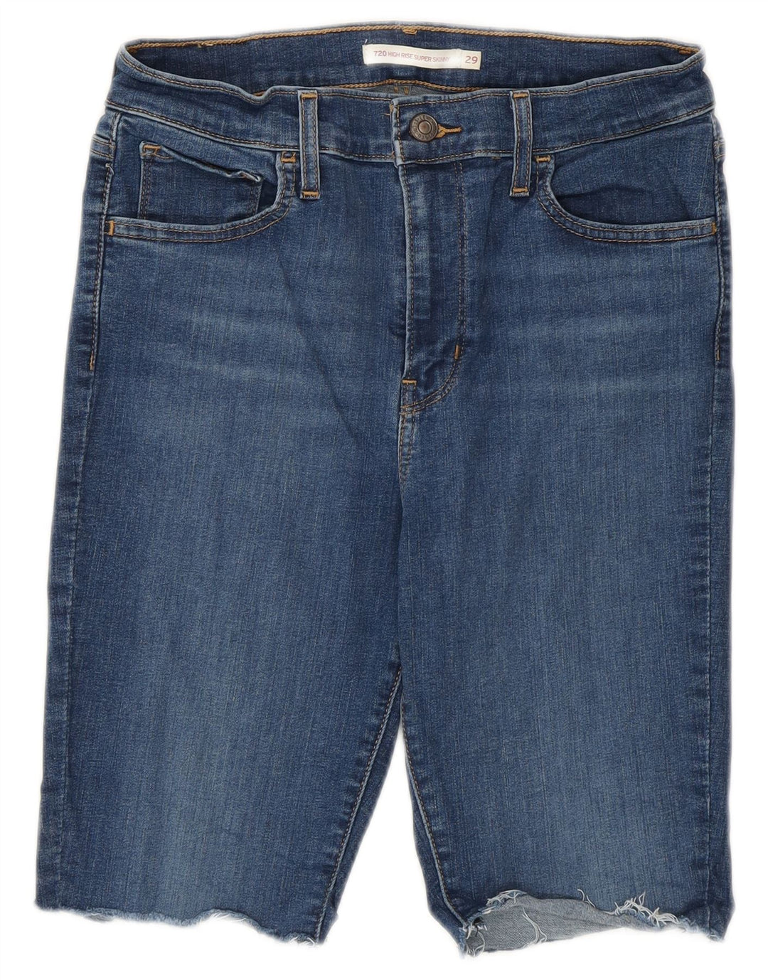 Pantaloncini di jeans a vita alta Levi's 720 da donna W29 cotone blu medio