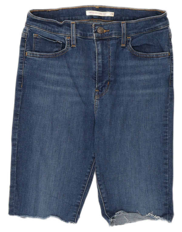 Pantaloncini di jeans a vita alta Levi's 720 da donna W29 cotone blu medio