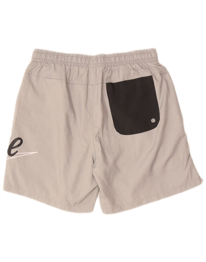 Pantaloncini da bagno grafici Nike da uomo piccoli in poliestere grigio